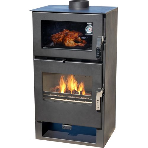 Kaminofen mit Backfach Verso F Holzofen 9 kW Kamin Ofen Holz Mehrfachbelegung Heizofen Holzofen
