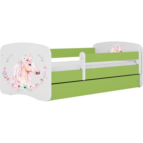 Bett babydreams grünes Pferd mit Schubladenmatratze 160/80