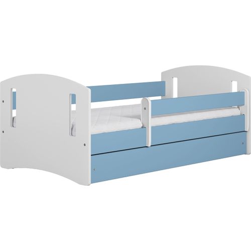 Bett classic 2 blau mit Schubladenmatratze 140/80