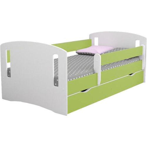 Bett classic 2 grün mit Schubladenmatratze 180/80