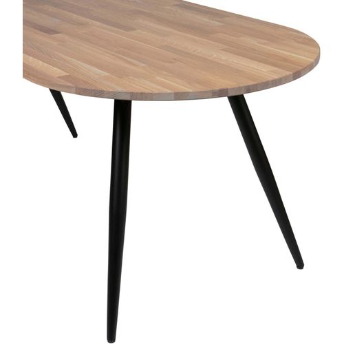 WOOOD Tablo Esstisch Oval aus Eichenholz, 2-Pos-Tischbein, Grau, 220 x 90 cm