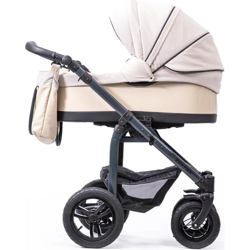 ZEKIWA 3 in 1 Kinderwagen [inkl. Sportwagenaufsatz] - große Liegefläche + Regenschutz + Insektenschutz + Wickeltasche - Saturn Royal beige