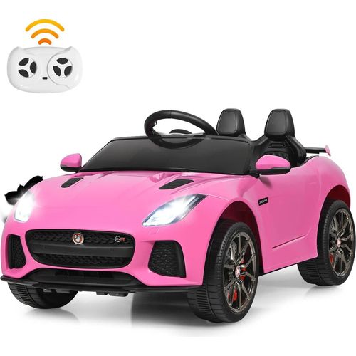 Elektroauto mit Fernbedienung MP3, Kinderfahrzeug elektro, Jaguar Kinderauto ab 3 Jahren, Rosa