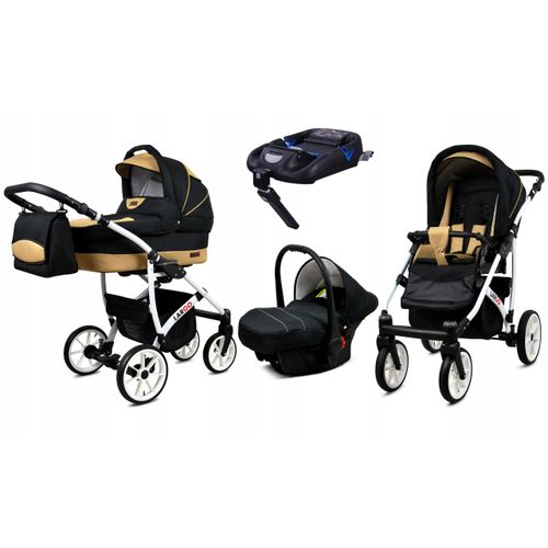 BabyLux® Largo | 4in1 Kinderwagen Bambimo | Black Coffe | Kombikinderwagen | Kinderwagenset