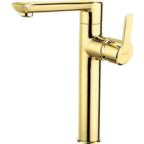 Waschtischarmatur hoch für Aufsatzbecken ARNIKA-30 gold, B/H/T ca. 4,8/28,1/21,5 cm