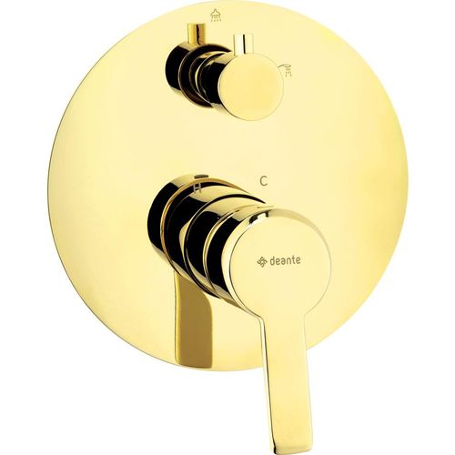Unterputz Duscharmatur mit Umsteller in gold ARNIKA-30, B/H/T ca. 15/15/8 cm