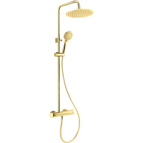 Duschsystem mit Mischarmatur in gold ARNIKA-30 mit Regendusche