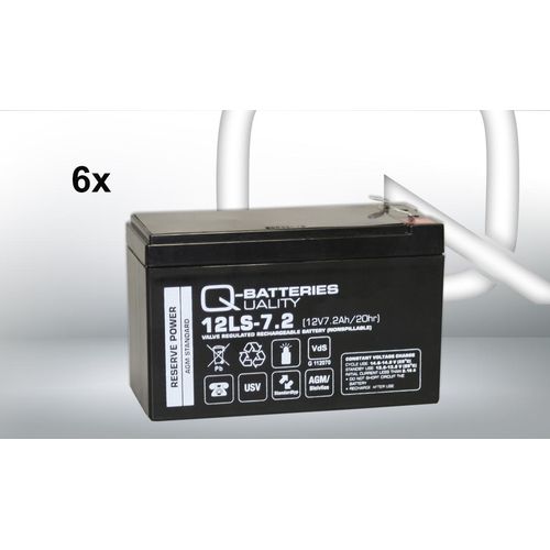 Ersatzbatterie für Effekta USV-Anlage Serie MH, MHD und MTD 7,2Ah 6 Stk.