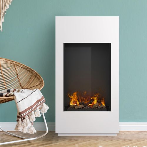 Noble Flame LAOS [Elektrokamin Opti-myst mit LED]: Schwarz, pulverbeschichtet - Weiß (warm)