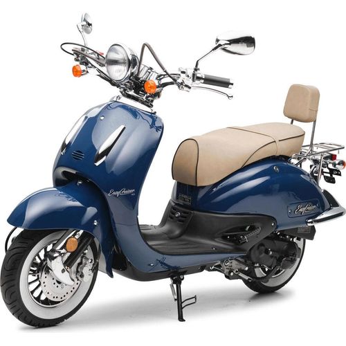 Motorroller Retro EasyCruiser Eco Dunkelblau 50ccm 45 kmh Moped Scooter
