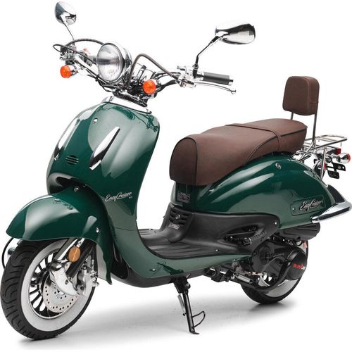 Motorroller Retro EasyCruiser Eco Dunkelgrün 50ccm 45 kmh Moped Scooter