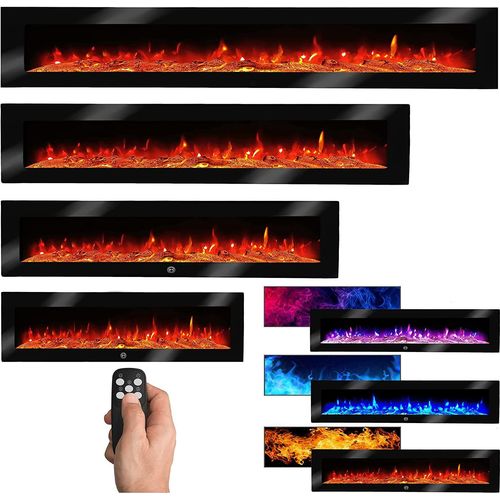 Elektrokamin Wandkamin mit LED Flammensimulation - Farbwechsel - inkl. Fernbedienung, Timer & Dimmer Elektrischer Kamin (Giulietta 150cm)