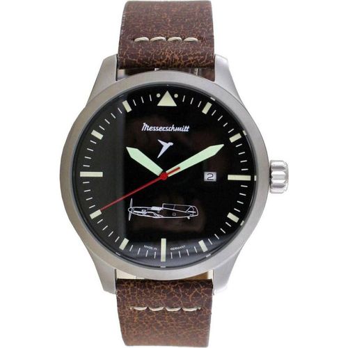 Aristo Herren Messerschmitt Uhr Fliegeruhr ME109-47 Leder Vintage