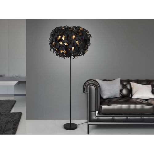 Stehleuchte LEAVY mit Lampenschirm Schwarz Gold