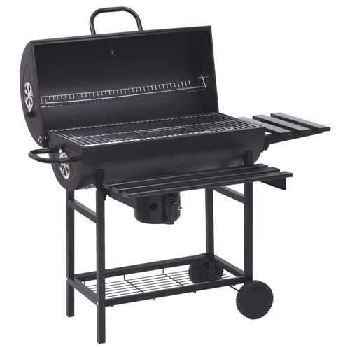 Prolenta Premium - Grillwagen mit Rädern und Ablagen Schwarz Stahl 115x85x95 cm