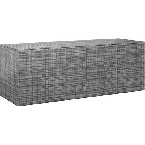 Prolenta Premium Garten-Kissenbox PE Rattan 291x100,5x104 cm Grau