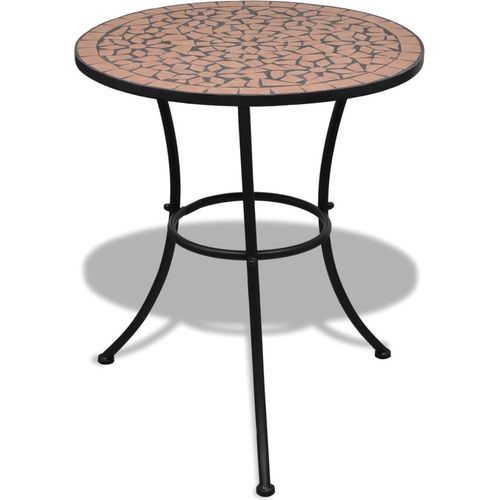 Prolenta Premium Bistrotisch Terracotta-Rot 60 cm Mosaik