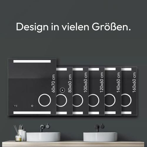 LED Badezimmerspiegel TALOS King Badspiegel mit Beleuchtung 120x60 cm – Wandspiegel mit beleuchteten Kosmetikspiegel – Lichtfarbe Neutralweiß