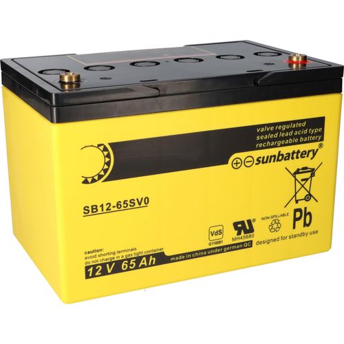 SUN Battery SB12-65SV0 AGM Akku 12V 65Ah Blei-Akku mit VDS
