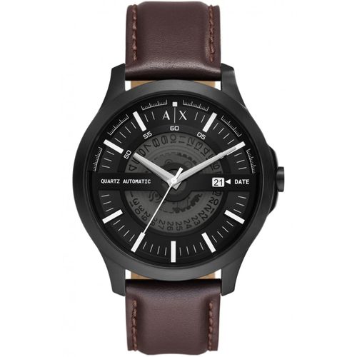 Armani Exchange AX2446 HAMPTON Uhr Herrenuhr Lederarmband Datum braun