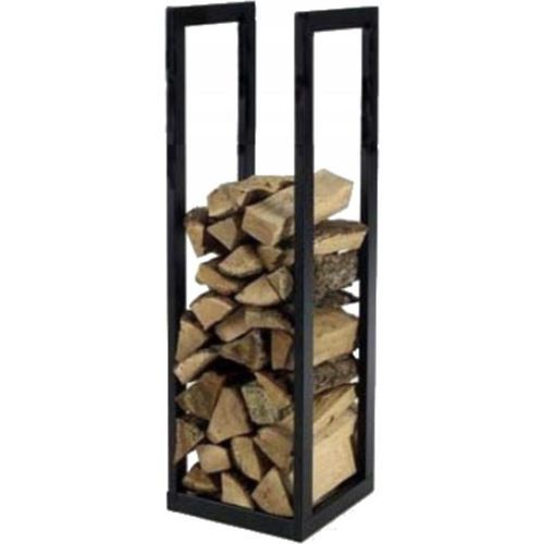 Kaminholzregal Schwarz Kaminholzständer Feuerholzkorb Metall Kamin Holzlege Brennholzkorb; 40x24x120 cm