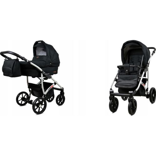 BabyLux® Largo | 2in1 Kinderwagen Bambimo | Black | Kombikinderwagen | Kinderwagenset | Buggy + Baby