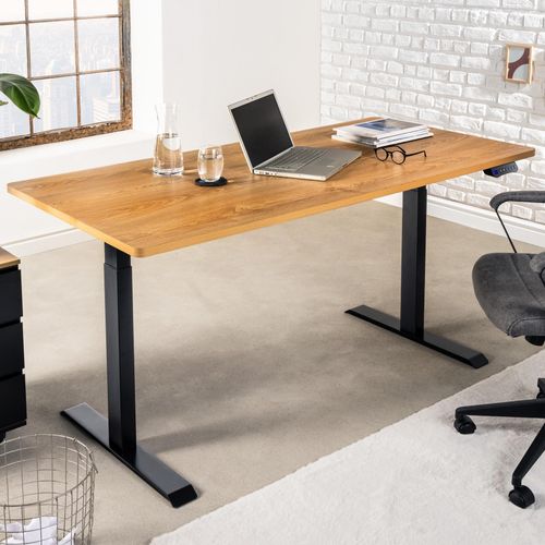 Höhenverstellbarer Schreibtisch OAK DESK 160cm natur Eichenoptik Industrial Design