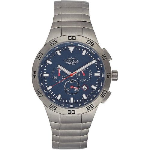 Chronograph Capital Versilbert/Stahl Kollektion Titanio - mann