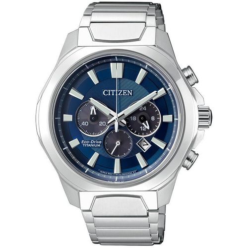 Chronograph Citizen Versilbert/Stahl Kollektion Super Titanio - mann