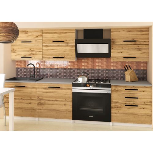 Küchenschrank Set Möbelsets Unterschränke Hochschrank Hängeglasschrank Komplettküche Primera 2 | Küchen Möbel | Wotaneiche