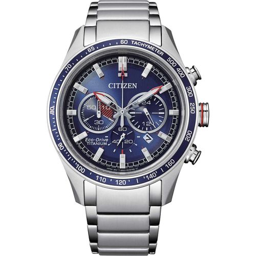 Chronograph Citizen Versilbert/Stahl Kollektion Super Titanio - mann