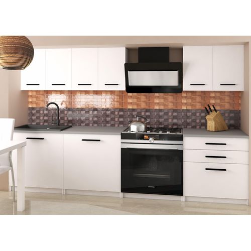 Küchenschrank Set Möbelsets Unterschränke Hochschrank Hängeglasschrank Komplettküche Sonik 2 | Küchen Möbel | Weiß