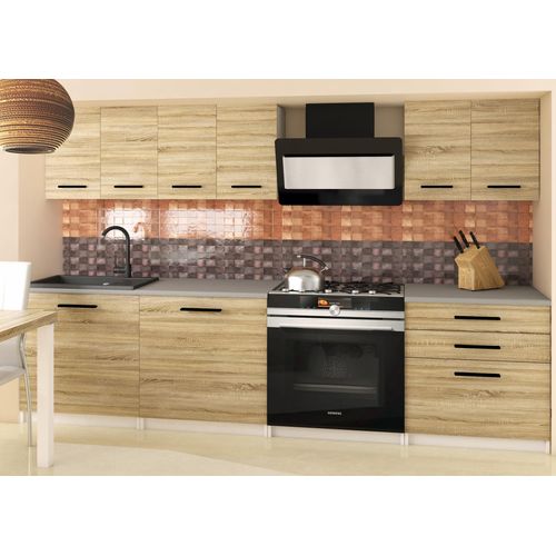 Küchenschrank Set Möbelsets Unterschränke Hochschrank Hängeglasschrank Komplettküche Sonik 2 | Küchen Möbel | Sonoma