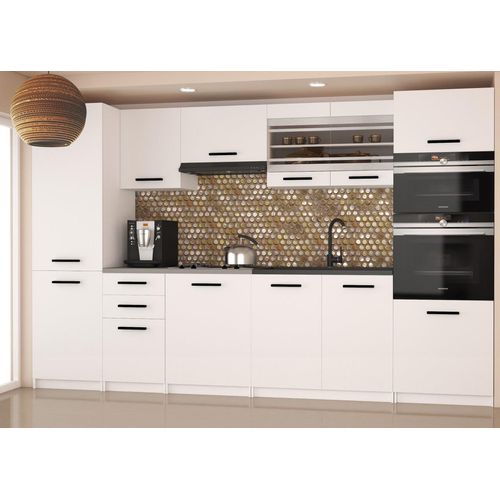 Küchenschrank Set Möbelsets Unterschränke Hochschrank Hängeglasschrank Komplettküche Syntka 2 | Küchen Möbel | Weiß