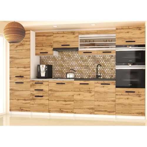 Küchenschrank Set Möbelsets Unterschränke Hochschrank Hängeglasschrank Komplettküche Syntka 2 | Küchen Möbel | Wotaneiche