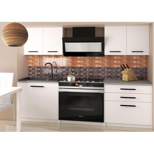 Küchenschrank Set Möbelsets Unterschränke Hochschrank Hängeglasschrank Komplettküche Tiesto 2 | Küchen Möbel | Weiß