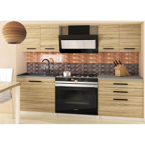 Küchenschrank Set Möbelsets Unterschränke Hochschrank Hängeglasschrank Komplettküche Tiesto 2 | Küchen Möbel | Sonoma