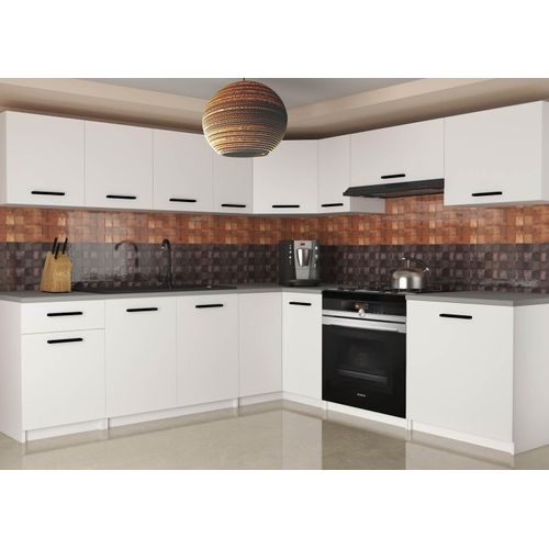 Küchenschrank Set Möbelsets Unterschränke Hochschrank Hängeglasschrank Komplettküche Uniqaplus | Küchen Möbel | Weiß