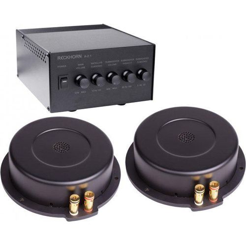 Reckhorn A-2.1 Stereo Verstärker + Mono Subwoofer Ausgang + 2 x BS-200i Shaker