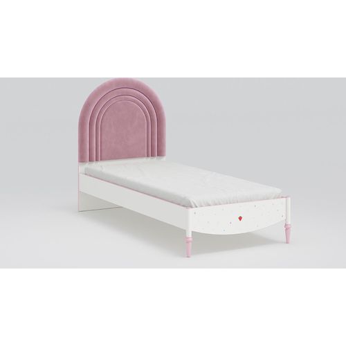 Princess Kinderbett 90x200 cm Weiß / Rosa, Matratze:ohne, Auszug:mit Ausziehbett