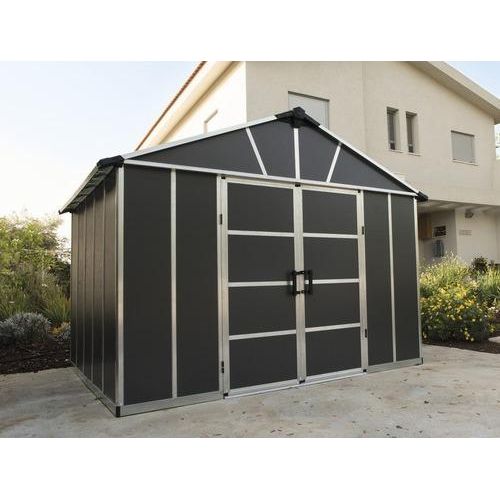Gartenhaus Palram – Canopia Yukon 11x9 inkl. Polycarbonat-Dach inkl. Fußboden 333 x 272 cm grau