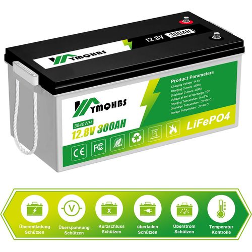 Solarbatterie 12V 300AH 3000000 MAH LIFEPO4 Batterie Solar Akku Versorgungsbatterie stromspeicher photovoltaik Camping Solaranlage Gartenhaus BMS