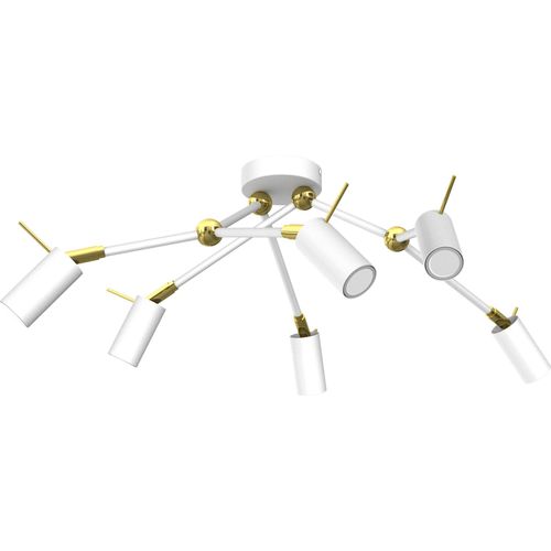 Deckenleuchte Iris Weiß/Gold 6X Mini Gu10 Deckenlampe