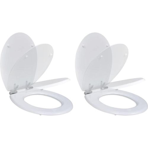 Prolenta Premium Toilettensitze 2 Stk. mit Absenkautomatik MDF Weiß