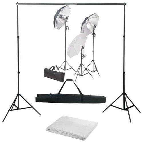 Prolenta Premium - Fotostudio-Set mit Lampen und Hintergrundsystem