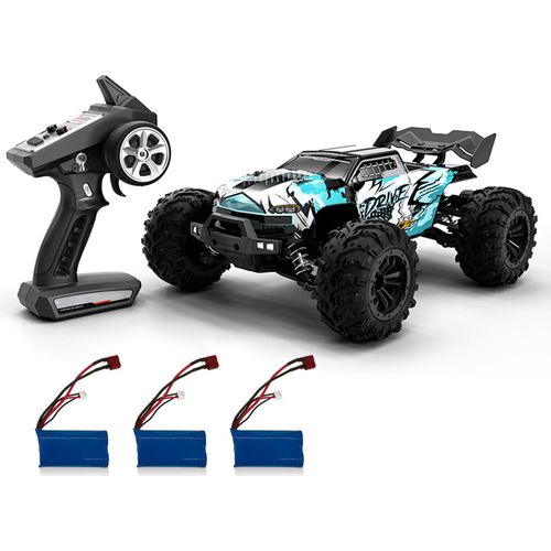 RC Auto 2,4 GHz 70 km/h High Speed 1/16 Offroad RC Trucks Brushless Motor LED-Licht 4WD Fahrzeugrennen Kletterauto Geschenke fuer Kinder Erwachsene 3 Batterien