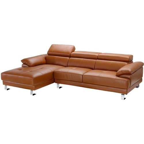 Ecksofa - Premium-Leder - Ecke Links - Karamell - EXCELSIORA