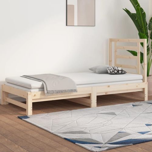 vidaXL Tagesbett Ausziehbar 2x(90x190) cm Massivholz Kiefer - Tagesbett - Tagesbetten - Schlafsofa - Schlafsofas