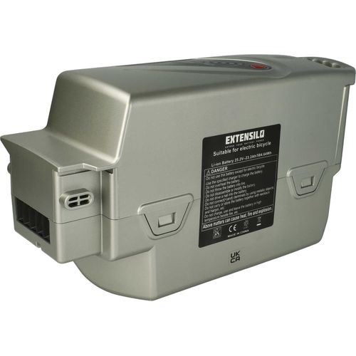 EXTENSILO Akku kompatibel mit Kettler Twin Center LCD PLUS NX8, Front NX8, Center NX7 E-Bike (23,2 Ah, 25,2 V, Li-Ion) - Silber