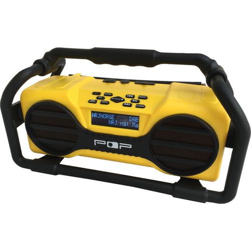 Sahaga 100297 POP@Worksite Radio Baustellenradio mit DAB+, UKW und Bluetooth, Wasserdicht nacht IP54 Radioweckerfunktion und USB-Anschluss zum Aufladen USB-Geräte